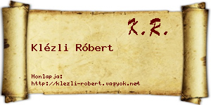 Klézli Róbert névjegykártya
